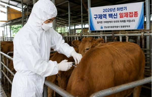 전남광주특별시, 소·염소 73만 마리 구제역 백신 일제접종 기사 이미지